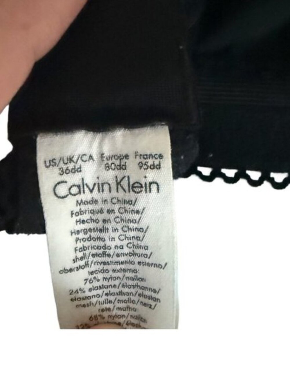 Calvin Klein Black Smooth T-Shirt Bra 36DD Underwire - Picture 5 of 5